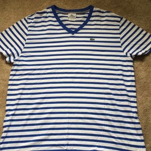 Lacoste Striped V-Neck T-Shirt
